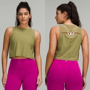 Lululemon Sculpt Cropped Tank Top in Bronze Green - S